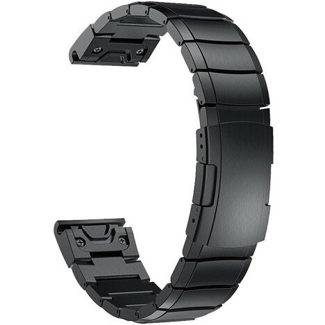 Curea ceas Smartwatch Garmin Fenix 7X / 6X / 5X Plus / 5X / 3 HR / 3, 26 mm Otel inoxidabil iUni Bla